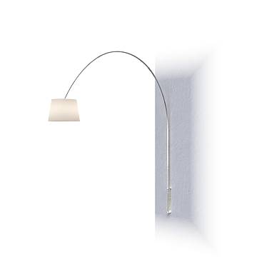 Piantana Contemporanea Turning Metallo Cromo Diffusore Bianco 1 Luce E27