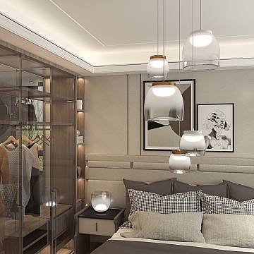 Lampadario Contemporaneo Drum Metallo Bianco Vetro Oro 5 Luci Led 24-32W Calda