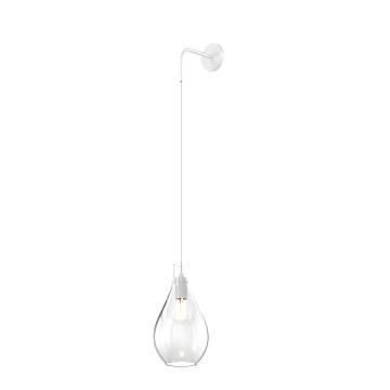 Applique Contemporanea Drop 2.0 Metallo Bianco Vetro Trasparente 1 Luce E27 Applique Contemporanea Drop 2.0 Metallo Bianco Vetro Trasparente 1 Luce E27