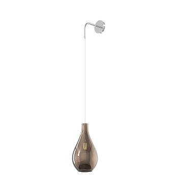 Applique Contemporanea Drop 2.0 Metallo Cromo Vetro Bronzo 1 Luce E27 Applique Contemporanea Drop 2.0 Metallo Cromo Vetro Bronzo 1 Luce E27