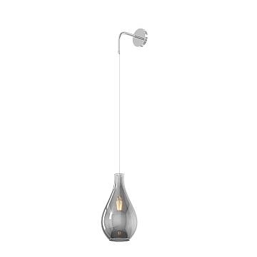 Applique Contemporanea Drop 2.0 Metallo Cromo Vetro Fumè 1 Luce E27 Applique Contemporanea Drop 2.0 Metallo Cromo Vetro Fumè 1 Luce E27