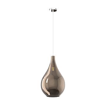 Lampadario Contemporaneo Drop 2.0 Metallo Cromo Vetro Grande Bronzo 1 Luce E27 Lampadario Contemporaneo Drop 2.0 Metallo Cromo Vetro Grande Bronzo 1 Luce E27