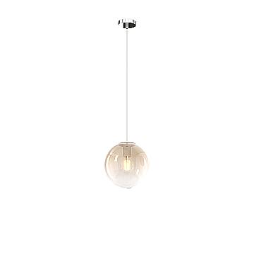 Sopsensione Moderna Big Eclipse Metallo Cromo Vetro Ambra 1 Luce E27 D20