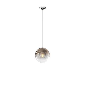 Sopsensione Moderna Big Eclipse Metallo Cromo Vetro Bronzo 1 Luce E27 D20