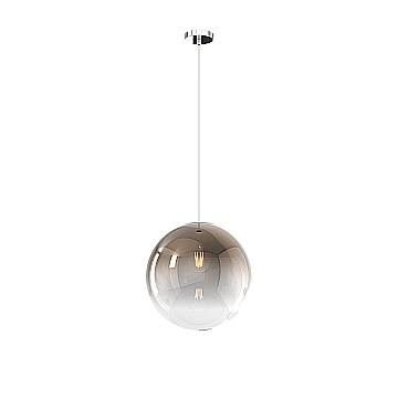 Sopsensione Moderna Big Eclipse Metallo Cromo Vetro Bronzo 1 Luce E27 D30
