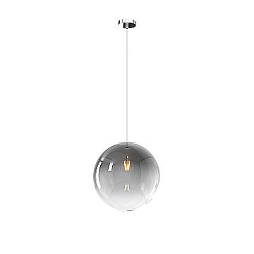 Sopsensione Moderna Big Eclipse Metallo Cromo Vetro Fumè 1 Luce E27 D30