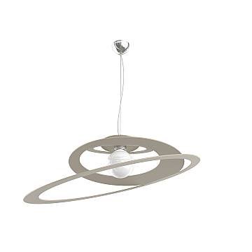 Sospensione Industrial-Minimal Bungee Metallo Sabbia 1 Luce E27 D70Cm