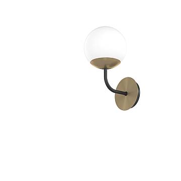 Applique Moderna Clear Metallo Nero E Ottone Vetro Bianco 1 Luce E27 Applique Moderna Clear Metallo Nero E Ottone Vetro Bianco 1 Luce E27