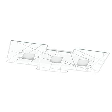 Plafoniera Contemporanea Focus Metallo Bianco Vetro 3 Luci Gx53 Plafoniera Contemporanea Focus Metallo Bianco Vetro 3 Luci Gx53