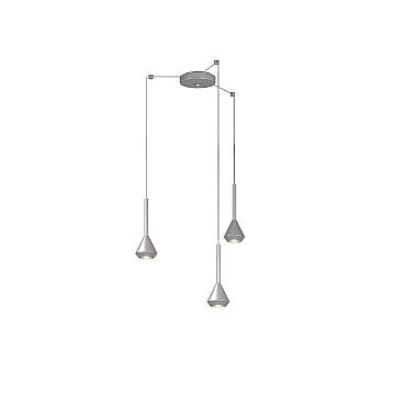 Lampadario Moderno Aygo Metallo Color Alluminio 3 Luci Gu10 Lampadario Moderno Aygo Metallo Color Alluminio 3 Luci Gu10