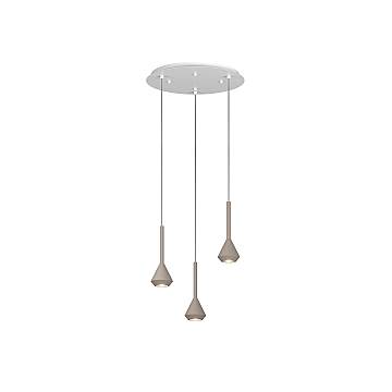 Lampadario Moderno Aygo Metallo Bianco E Sabbia 3 Luci Gu10 Lampadario Moderno Aygo Metallo Bianco E Sabbia 3 Luci Gu10