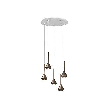 Lampadario Moderno Aygo Tondo Metallo Bianco E Bronzo 5 Luci Gu10 Lampadario Moderno Aygo Tondo Metallo Bianco E Bronzo 5 Luci Gu10