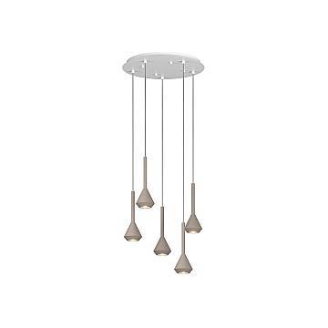 Lampadario Moderno Aygo Tondo Metallo Bianco E Sabbia 5 Luci Gu10 Lampadario Moderno Aygo Tondo Metallo Bianco E Sabbia 5 Luci Gu10