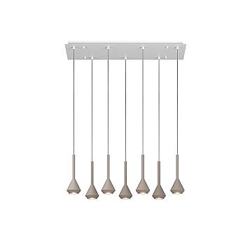 Lampadario Moderno Aygo Metallo Bianco E Sabbia Marrone 7 Luci Gu10 Lampadario Moderno Aygo Metallo Bianco E Sabbia Marrone 7 Luci Gu10