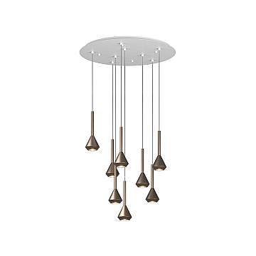 Lampadario Moderno Aygo Metallo Bianco Bronzo 8 Luci Gu10 Lampadario Moderno Aygo Metallo Bianco Bronzo 8 Luci Gu10