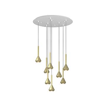 Lampadario Moderno Aygo Metallo Bianco Ottone 8 Luci Gu10 Lampadario Moderno Aygo Metallo Bianco Ottone 8 Luci Gu10