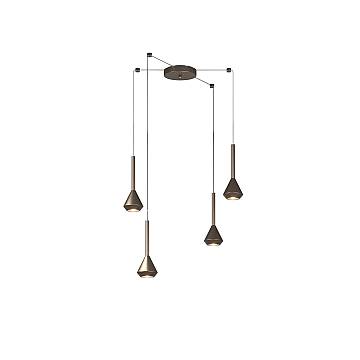 Lampadario Moderno Aygo Metallo Bronzo 4 Luci Gu10 Lampadario Moderno Aygo Metallo Bronzo 4 Luci Gu10