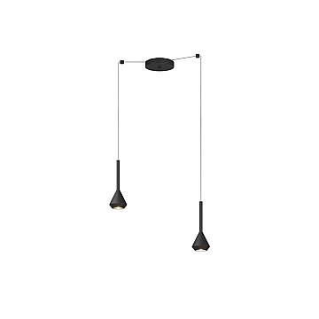 Lampadario Moderno Aygo Metallo Nero 2 Luci Gu10 Lampadario Moderno Aygo Metallo Nero 2 Luci Gu10