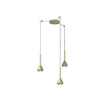 Lampadario Moderno Aygo Metallo Ottone 3 Luci Gu10 Lampadario Moderno Aygo Metallo Ottone 3 Luci Gu10