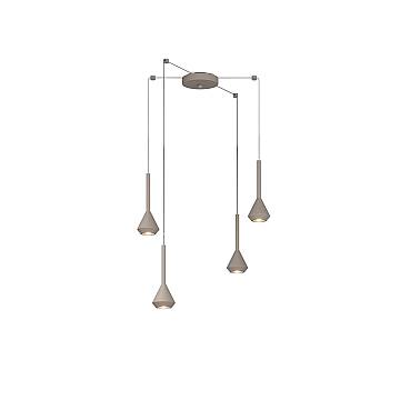 Lampadario Moderno Aygo Metallo Sabbia 4 Luci Gu10 Lampadario Moderno Aygo Metallo Sabbia 4 Luci Gu10
