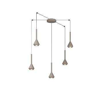 Lampadario Moderno Aygo Metallo Sabbia 5 Luci Gu10 Lampadario Moderno Aygo Metallo Sabbia 5 Luci Gu10