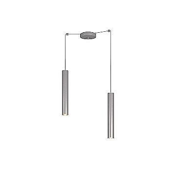 Lampadario Industrial-Minimal Xeana Metallo Grigio 2 Luci Gu10 Lampadario Industrial-Minimal Xeana Metallo Grigio 2 Luci Gu10