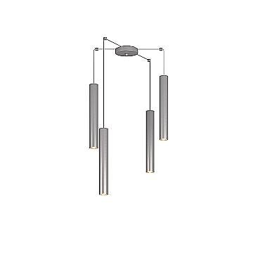Lampadario Industrial-Minimal Xeana Metallo Grigio 4 Luci Gu10 Lampadario Industrial-Minimal Xeana Metallo Grigio 4 Luci Gu10