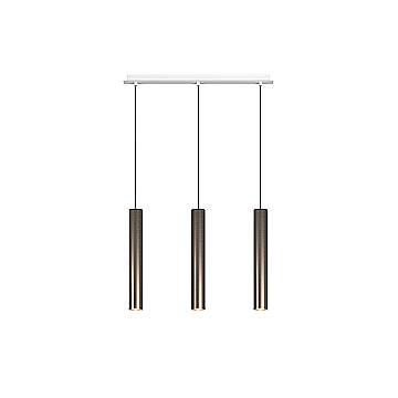 Lampadario Industrial-Minimal Xeana Metallo Bianco Bronzo 3 Luci Gu10 Lampadario Industrial-Minimal Xeana Metallo Bianco Bronzo 3 Luci Gu10