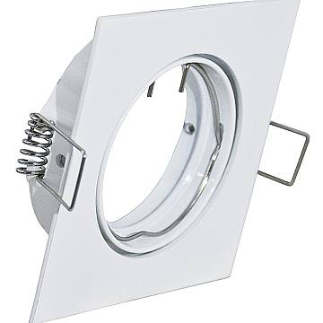 Faretto Incasso Fun Orientabile Quadrato Alluminio Bianco 1 Luce Gu10 8,4X8,4Cm
