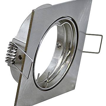Faretto Incasso Fun Orientabile Quadrato Alluminio Nero Satinato 1 Luce Gu10
