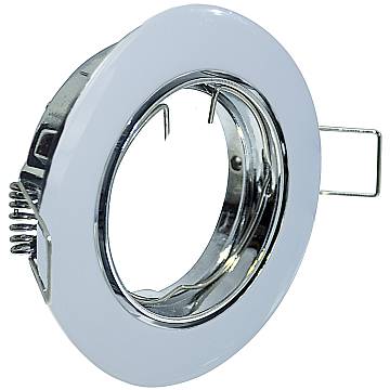 Faretto Incasso Fun Orientabile Tondo Alluminio Bianco 1 Luce Gu10 D9,4Cm