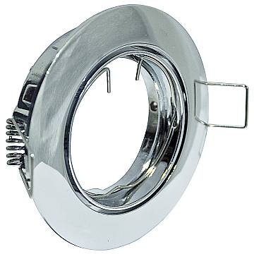 Faretto Incasso Fun Orientabile Tondo Alluminio Cromo 1 Luce Gu10 D9,4Cm