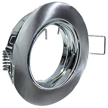 Faretto Incasso Fun Orientabile Tondo Alluminio Nero Satinato 1 Luce Gu10 D9,4Cm