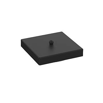 Rosone Quadrato Multiforo Metallo Nero 7 Uscite 14X14Cm