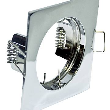 Faretto Incasso Run Quadrato Alluminio Cromo 1 Luce Gu10