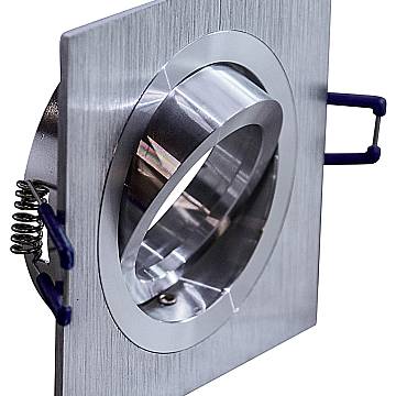 Faretto Incasso Toy Orientabile Quadrato Alluminio Satinato 1 Luce Gu10