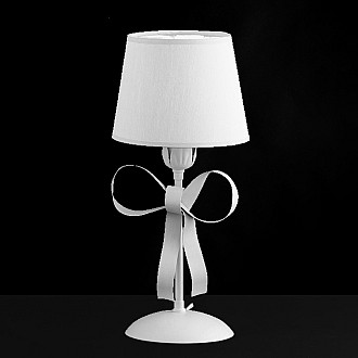 Lume Classico Provenzale Bianco Shabby Con Paralume Bianco 1 Luce Lucy