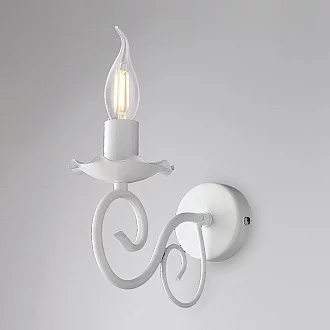 Applique Provenzale Alma 1 Luce Ferro Battuto Bianco Shabby