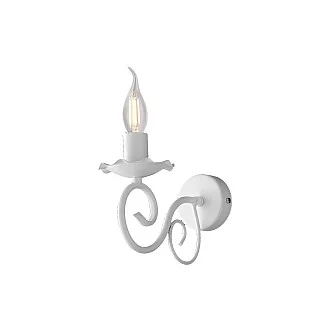 Applique Provenzale Alma 1 Luce Ferro Battuto Bianco Shabby