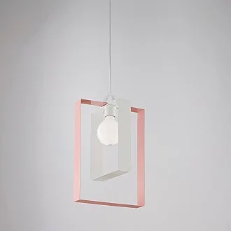 Sospensione Moderna Duplo 1 Luce Ferro Laccato Bianco E Rosa