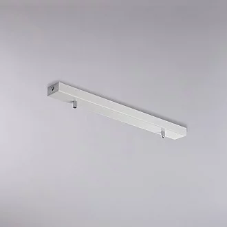 Binario Rettangolare Multicavo 2 Luci In Ferro Laccato Bianco 50 Cm