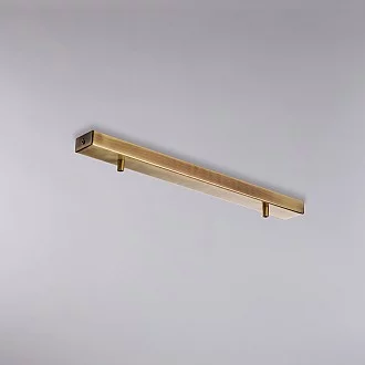 Binario Rettangolare Multicavo 2 Luci In Ferro Bronzato 50 Cm