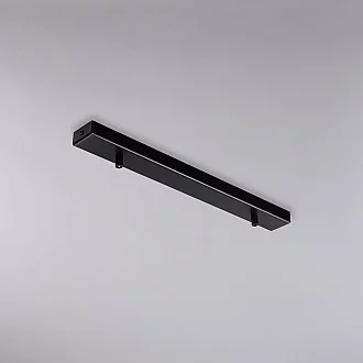 Binario Rettangolare Multicavo 2 Luci In Ferro Laccato Nero 50 Cm