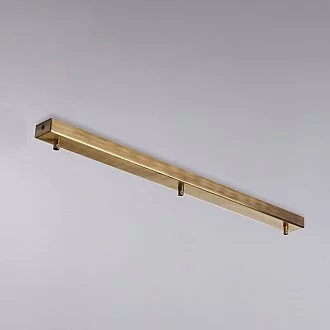 Binario Rettangolare Multicavo 3 Luci In Ferro Bronzato 70 Cm