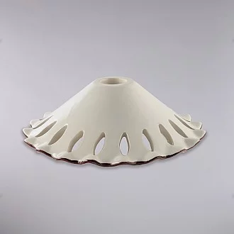 Diffusore In Ceramica Decorata A Mano Bianco E Marrone Diametro 30 Cm