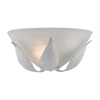 Applique Classica Esse 1 Luce Ferro Battuto E Vetro Bianco E Argento