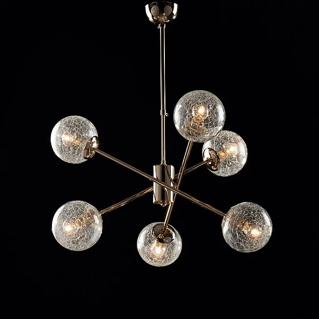 Bonetti Illumina-Sospensione Design Moderno Contemporaneo Oro Lucido Con Vetri 6 Luci Tresor-BL215-6-OR-8050713215521