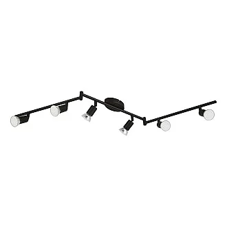 Spot Moderno Buzz Led In Acciaio Nero 6 Luci Gu10 2,8W Ip20