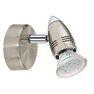 Spot Moderno Magnum Led In Acciaio Nichel Satinato 1 Luce Gu10 2,8W 3000K Ip20