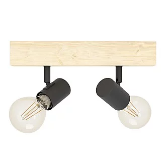 Spot Minimal Townshend 3 Legno Marrone 2 Luci E27 60W